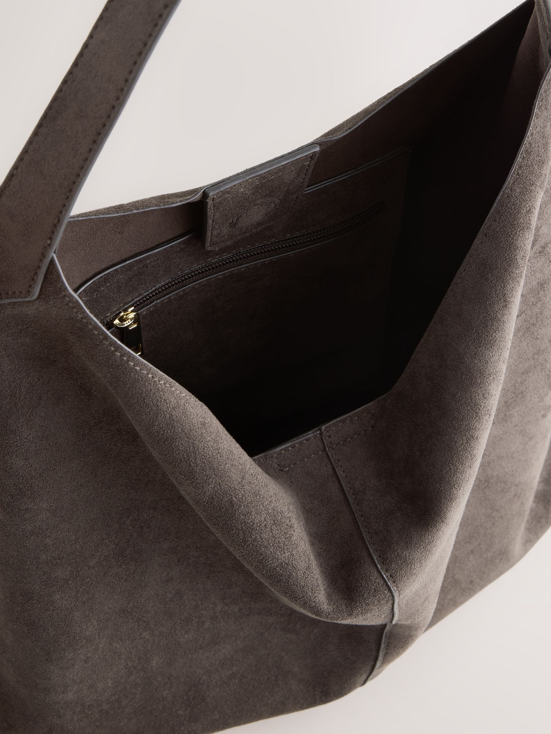 Buy Chocolate Brown Faux Suede Slouchy Shoulder Bag from Next Romania