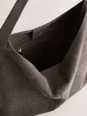 Chocolate Brown Faux Suede Shoulder Bag - Image 3 of 5