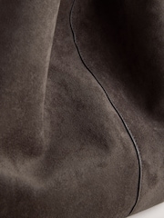 Chocolate Brown Faux Suede Shoulder Bag - Image 4 of 5