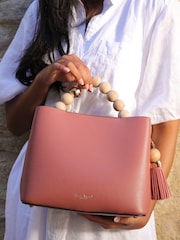 Luella Grey Demi Beaded Handle Cross-Body Tote Bag - Image 6 of 8