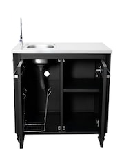 Cozze Black Outdoor Kitchen 2 Door with Sink and Tap - Image 3 of 6