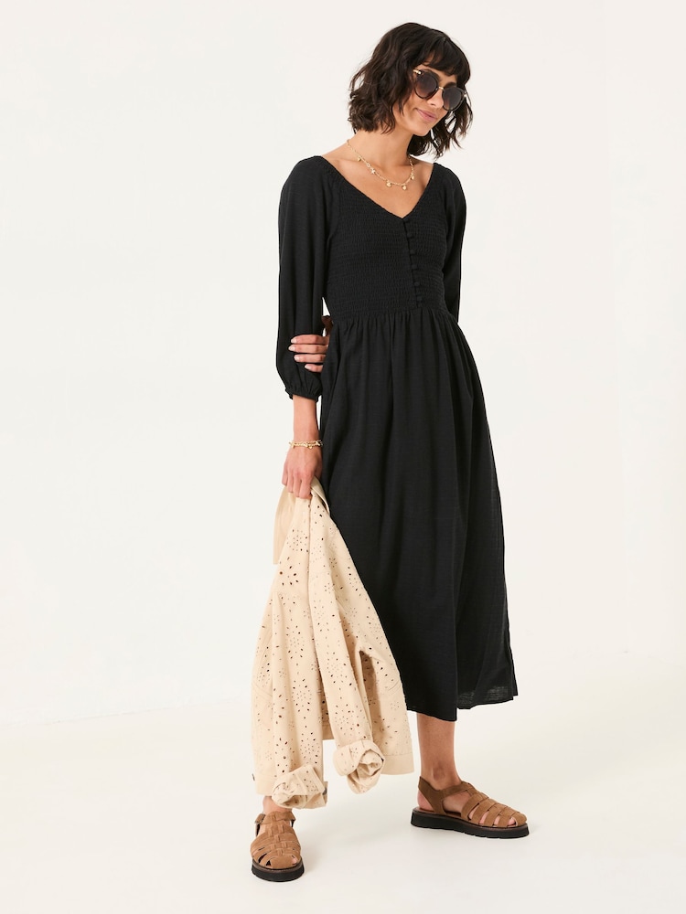 FatFace Adele Black Midi Dress - Image 1 of 5