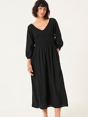 FatFace Adele Black Midi Dress - Image 3 of 5