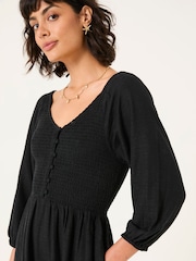 FatFace Adele Black Midi Dress - Image 4 of 5