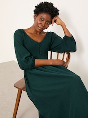 FatFace Adele Teal Blue Midi Dress - Image 5 of 6