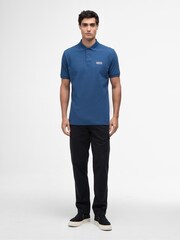 Barbour® International Black Suede Cotton Essential Polo Shirt - Image 2 of 6