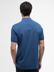 Barbour® International Black Suede Cotton Essential Polo Shirt - Image 3 of 6