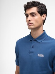 Barbour® International Black Suede Cotton Essential Polo Shirt - Image 4 of 6