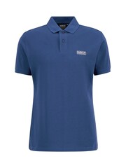 Barbour® International Black Suede Cotton Essential Polo Shirt - Image 5 of 6