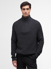 Barbour® International Blue Chester Funnel Knit Jumper - Image 1 of 6