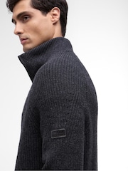 Barbour® International Blue Chester Funnel Knit Jumper - Image 4 of 6