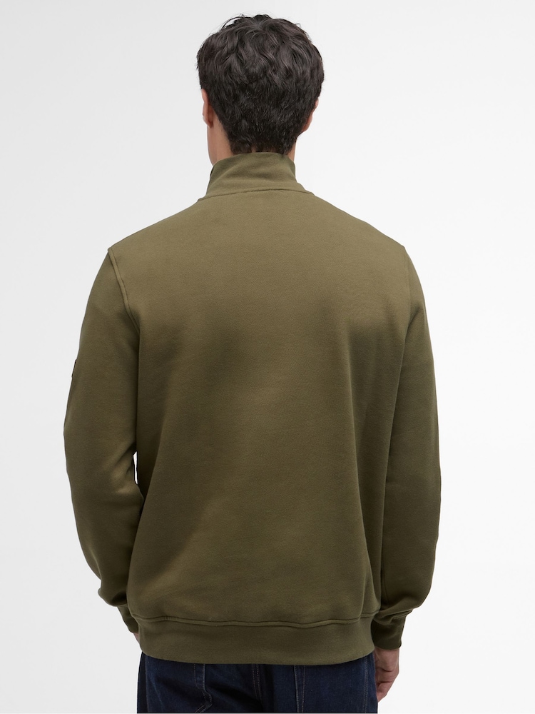 Barbour International Green Rufforth Half Zip Sweatshirt - Image 2 of 6