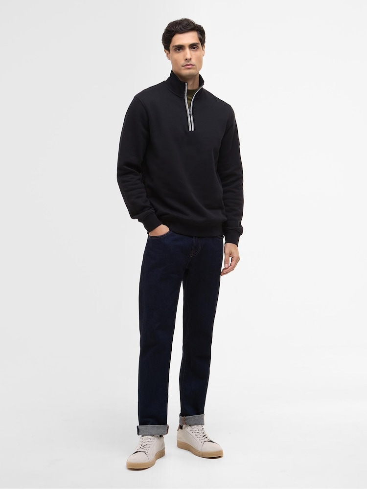 Barbour® International Black Rufforth Half Zip Sweatshirt - Image 2 of 5 Barbour® International Black Rufforth Half Zip Sweatshirt - Image 2 of 5