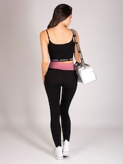 Pineapple Black Contrast Band Leggings - Image 2 of 5