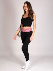 Pineapple Black Contrast Band Leggings - Image 3 of 5