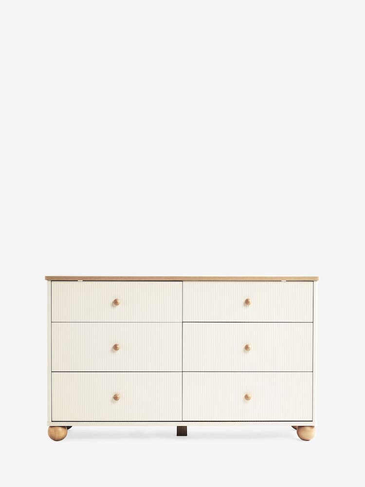 Natural Cream Kids Hutton Super Wide Chest of Drawers - Image 1 of 4 Natural Cream Kids Hutton Super Wide Chest of Drawers - Image 1 of 4