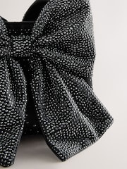 Black Satin Bow Hand Held Bag - Image 3 of 4