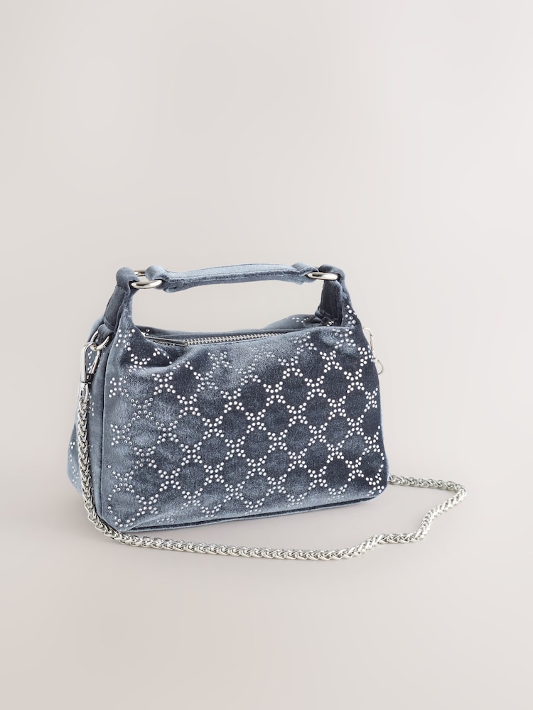 Grey Sparkle Mini Handheld Bag - Image 1 of 5 Grey Sparkle Mini Handheld Bag - Image 1 of 5