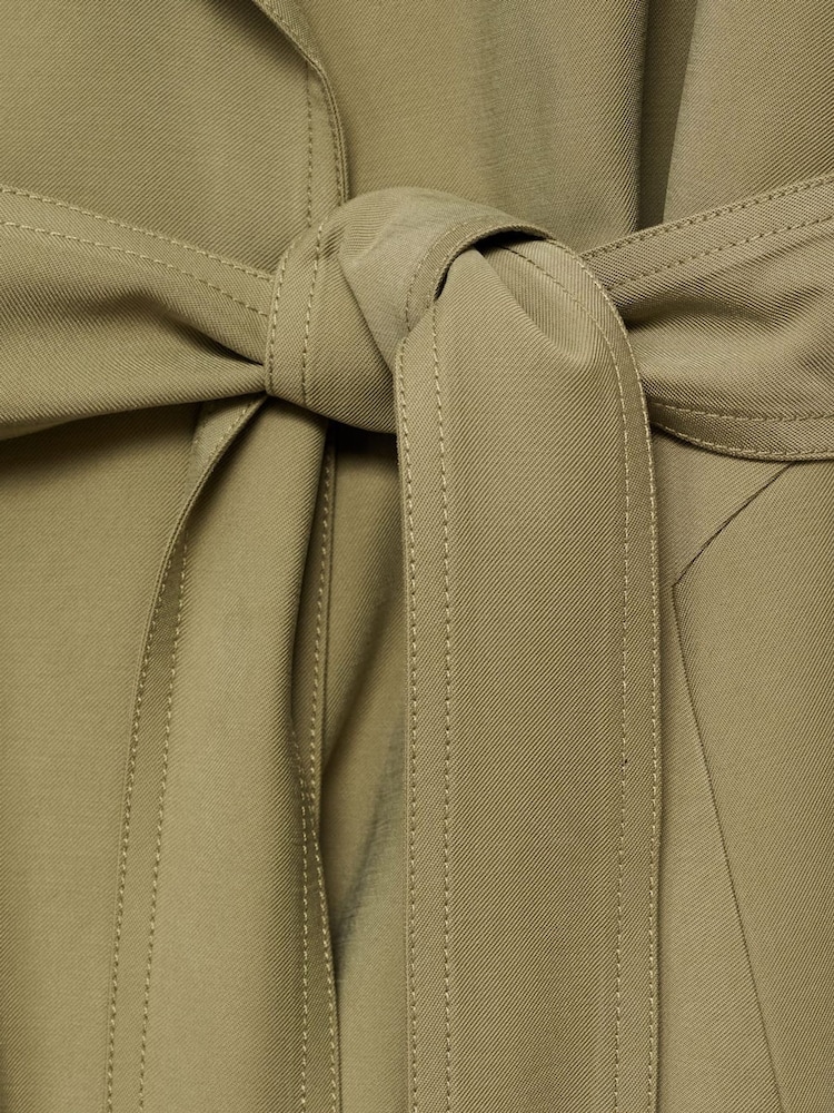 Mango Green Soft Belted Trench Coat - Image 6 of 6
