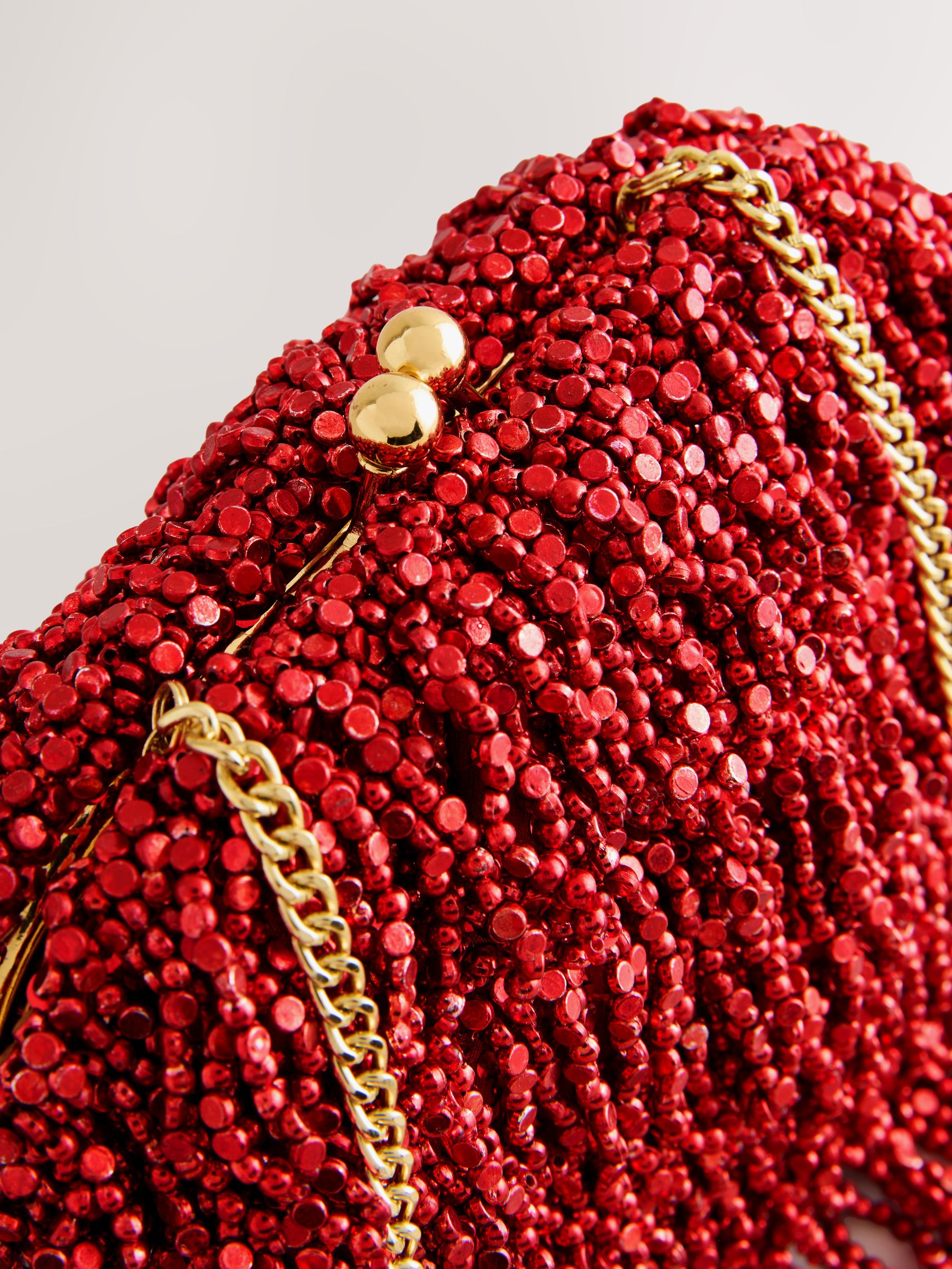 Buy Red Embellished Fringe Clutch Bag from Next USA