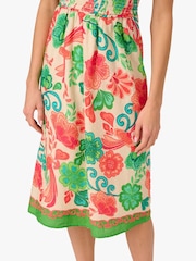 Adrianna By Adrianna Papell Smocked Printed Placement GreenDress - Image 6 of 7