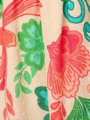 Adrianna By Adrianna Papell Smocked Printed Placement GreenDress - Image 7 of 7