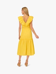 Adrianna By Adrianna Papell Yellow Ruffle Dress - Image 2 of 6