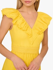 Adrianna By Adrianna Papell Yellow Ruffle Dress - Image 5 of 6