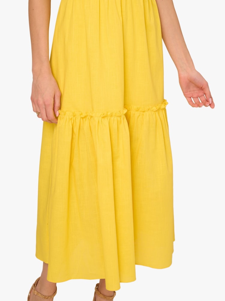 Adrianna By Adrianna Papell Yellow Ruffle Dress - Image 6 of 6