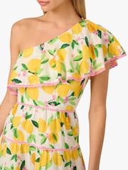 Adrianna By Adrianna Papell Yellow Printed Short Dress - Image 5 of 7