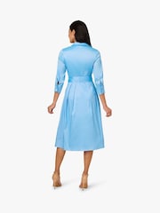 Adrianna Papell Blue Taffeta Shirt Dress - Image 2 of 6