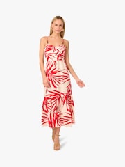 Adrianna By Adrianna Papell Red Printed Dress - Image 2 of 6