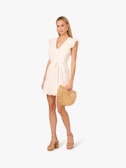 Adrianna By Adrianna Papell Short Eyelet White Dress - Image 5 of 7