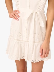 Adrianna By Adrianna Papell Short Eyelet White Dress - Image 6 of 7