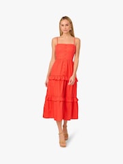 Adrianna By Adrianna Papell Pink Solid Tiered Dress - Image 1 of 6