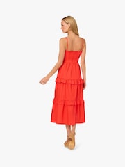 Adrianna By Adrianna Papell Pink Solid Tiered Dress - Image 2 of 6