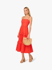 Adrianna By Adrianna Papell Pink Solid Tiered Dress - Image 4 of 6