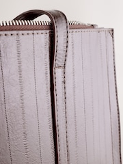 Chocolate Brown Structured Tote Bag - Image 4 of 5