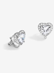 Jon Richard Silver Tone Rhodium Plated Heart Clip Earrings - Image 1 of 2