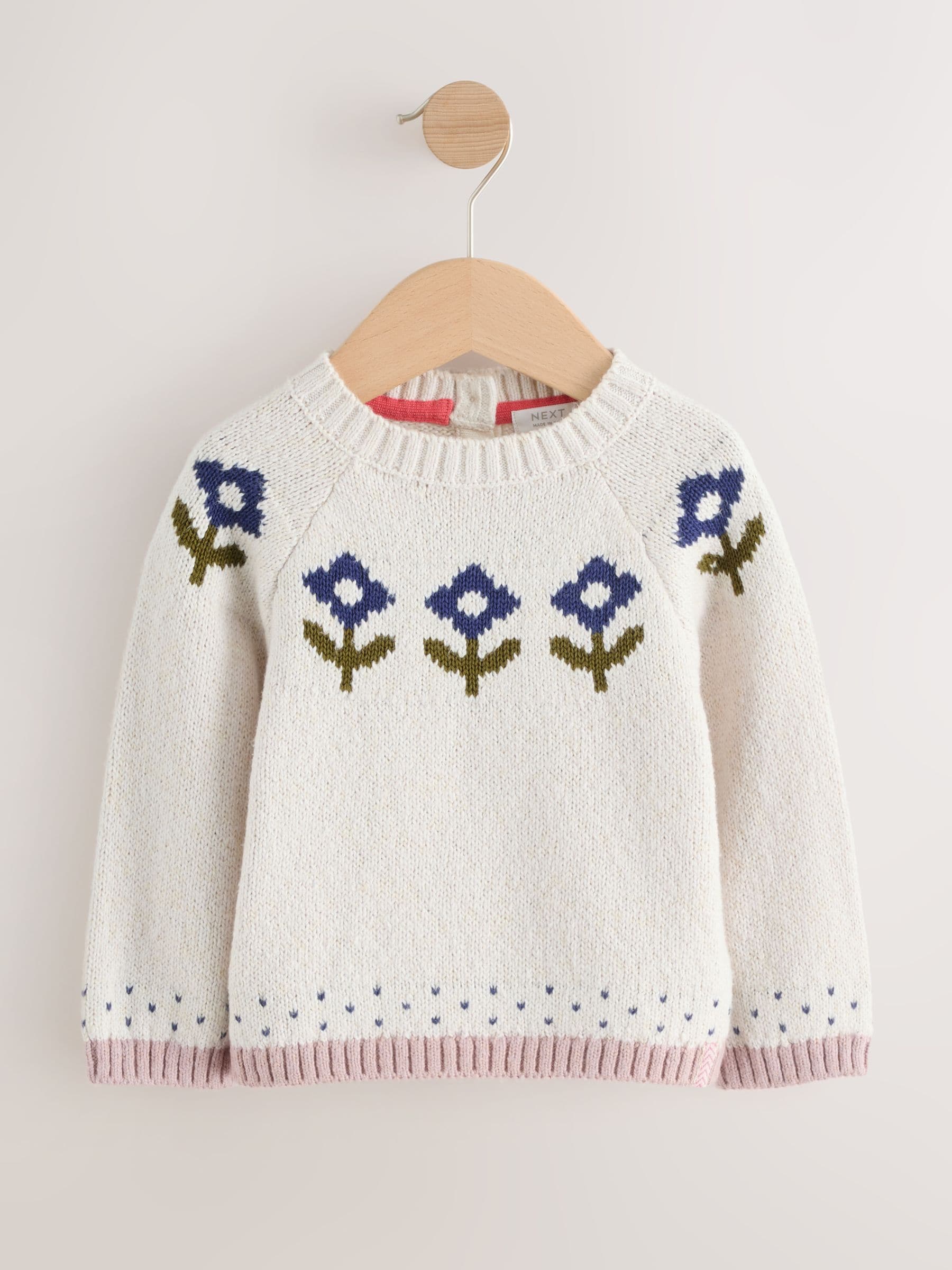 Buy Ecru Flower Knitted Jumper (3mths-7yrs) from Next USA