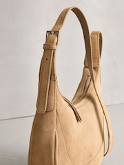 Tan Brown Leather Scoop Cross Body Bag - Image 8 of 9