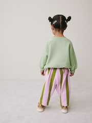 Pink and Green Stripe Barrel Trousers (3mths-7yrs) - Image 3 of 8