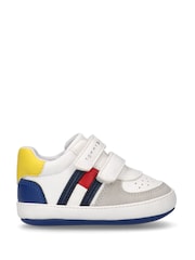 Tommy Hilfiger White Colour-Blocked Logo Trainers - Image 1 of 5