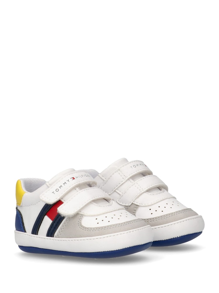 Tommy Hilfiger White Colour-Blocked Logo Trainers - Image 1 of 5 Tommy Hilfiger White Colour-Blocked Logo Trainers - Image 1 of 5