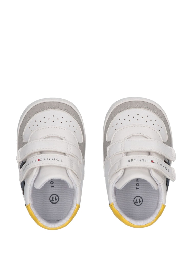Tommy Hilfiger White Colour-Blocked Logo Trainers - Image 2 of 5