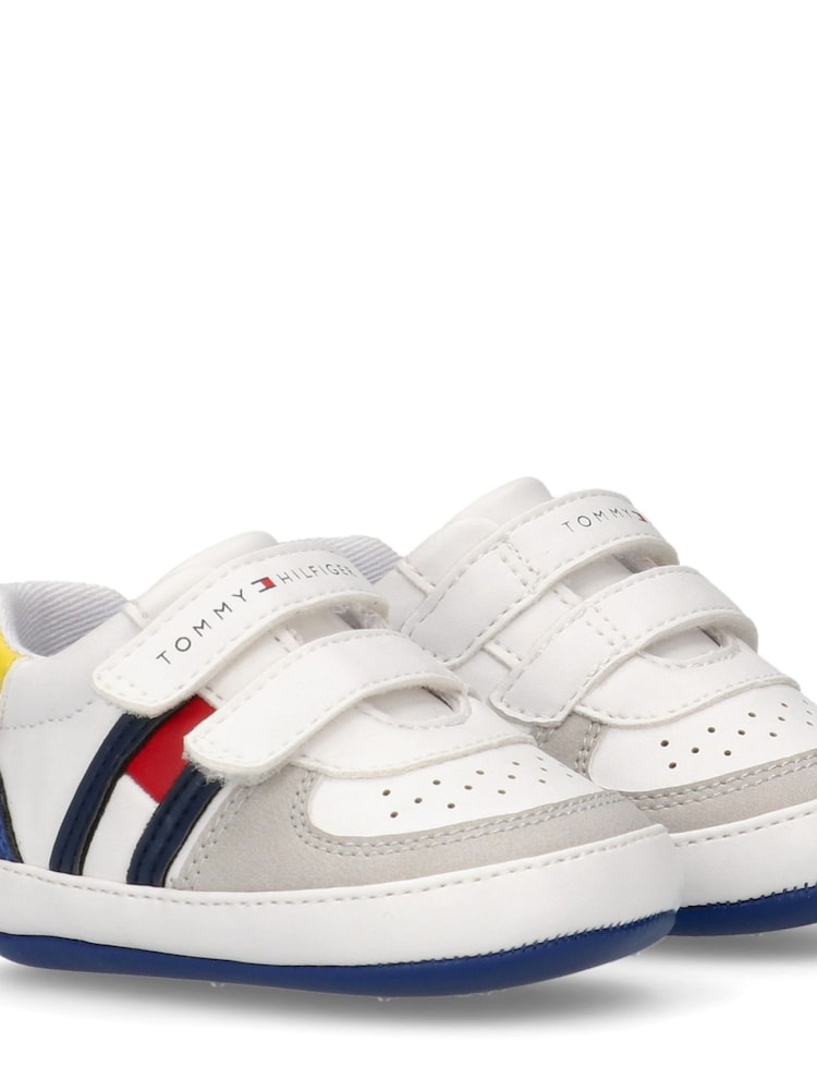 Tommy Hilfiger White Colour-Blocked Logo Trainers - Image 5 of 5