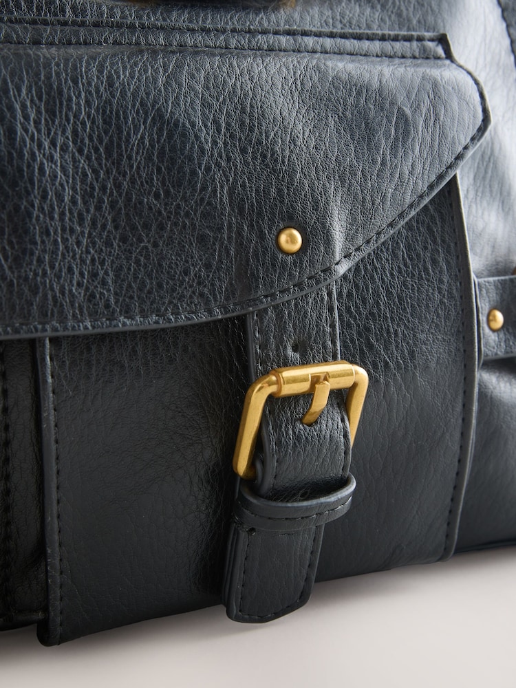Black Charm Buckle Hand Held Bag - Image 5 of 5 Black Charm Buckle Hand Held Bag - Image 5 of 5