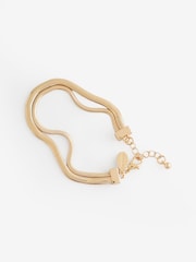 Jon Richard Gold Tone Double Row Snake Chain Bracelet - Image 1 of 1