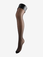 Ann Summers Black PU Plain Seamed Hold Ups - Image 4 of 4