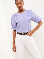 Lipsy Lilac Purple Puff Sleeve T-Shirt - Image 3 of 4
